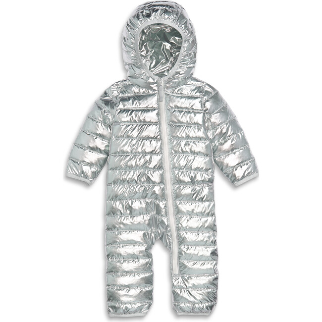 Baby Lightweight Puffer Suit In Silver, Silver