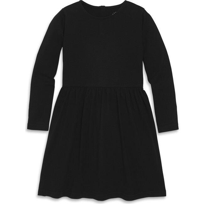 Long Sleeve Perfect Pocket Dress, Black - Dresses - 1