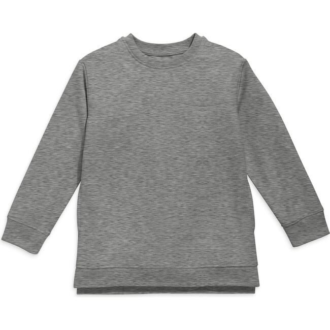 Pocket Tunic Sweatshirt , Heather Storm Gray - Sweatshirts - 1