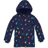 Parka Puffer Coat In Confetti Hearts, Navy Confetti Hearts - Coats - 1 - thumbnail