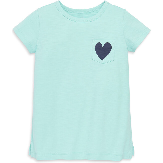 Short Sleeve Legging Tee In Heart, Mist/Sunwashed Navy Heart - T-Shirts - 1