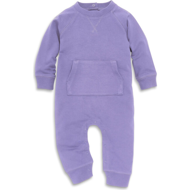 Baby Sweatshirt Romper, Iris - Rompers - 1