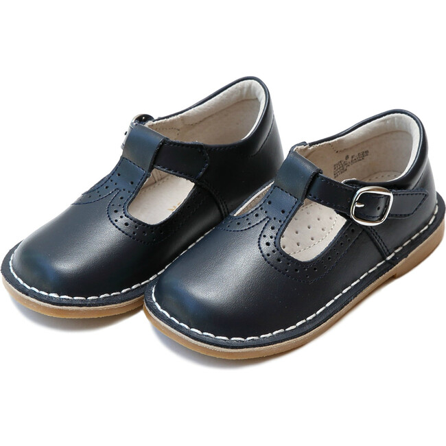 Frances T-Strap Perforated Mary Jane, Navy