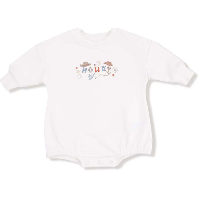 Sweatshirt Bubble with Howdy Silk Screen Cowboy Dogs