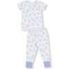 Short Sleeve Loungewear Set Baby Blue Floral - Mixed Apparel Set - 1 - thumbnail