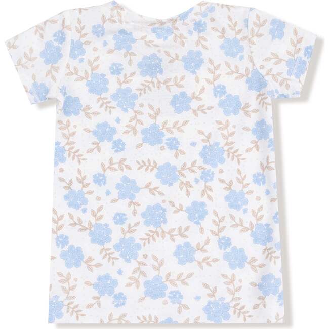 Short Sleeve Loungewear Set Baby Blue Floral - Mixed Apparel Set - 2