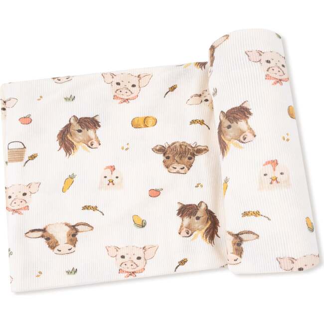 Swaddle Blanket Vintage Baby Farm Animals