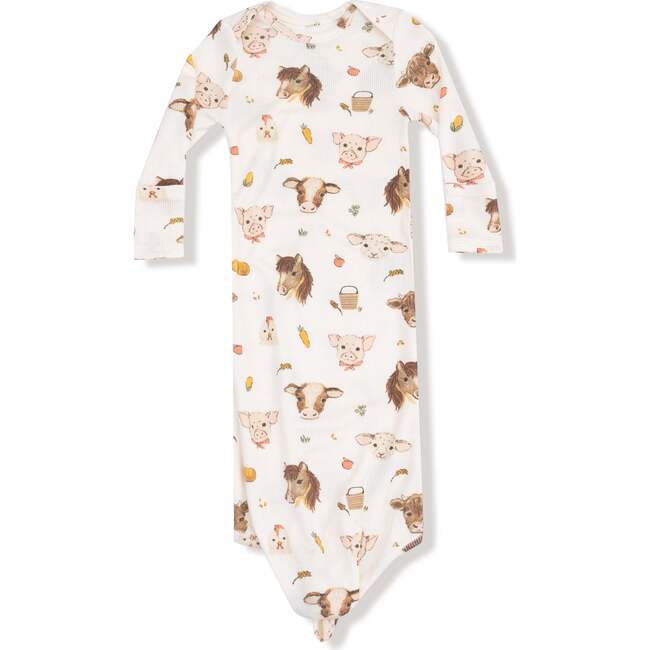 Knotted Gown Vintage Baby Farm Animals