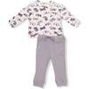 Drop Sleeve Waffle Top with Waffle Jogger Cozy Pups - Mixed Apparel Set - 1 - thumbnail