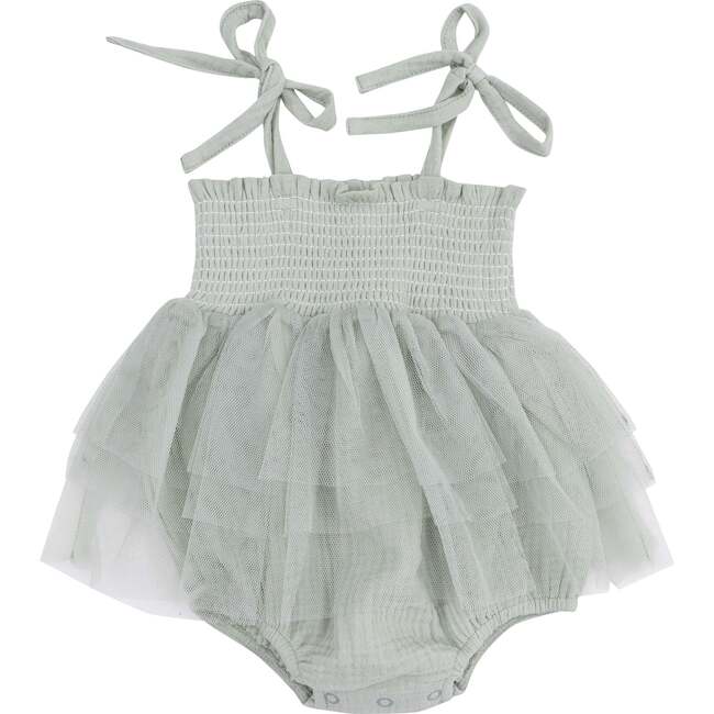 Tutu Bubble, Solid Muslin Desert Green - Dresses - 1