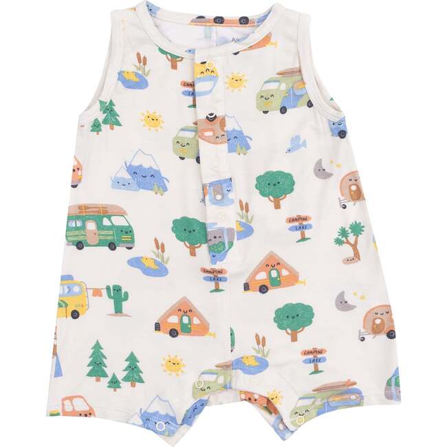 Sleeveless Shortie Romper, Friendly Campers - Rompers - 1