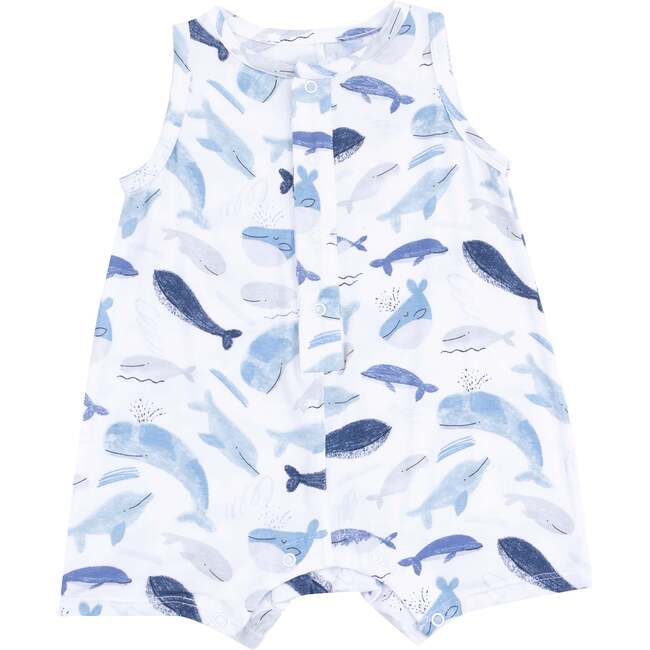 Sleevless Shortie Romper Whales - Rompers - 1