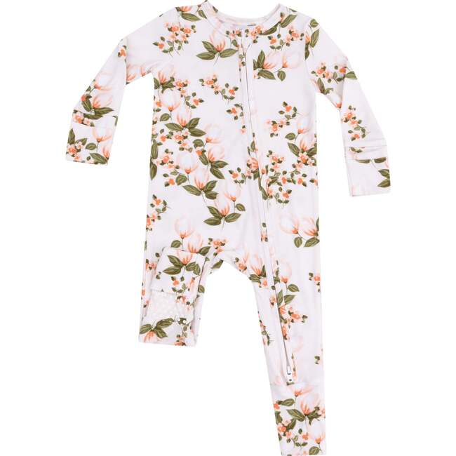 2 Way Zipper Romper, Floating Magnolia - Rompers - 1