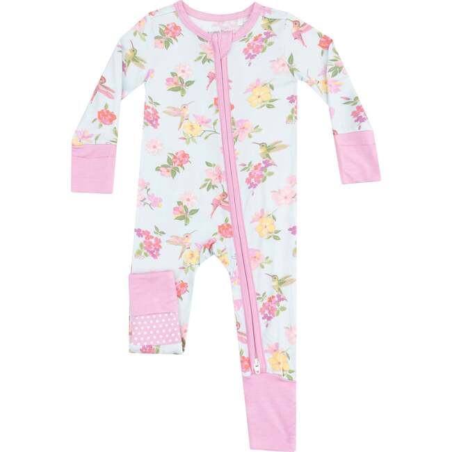 2 Way Zipper Romper, Cute Hummingbirds - Rompers - 1