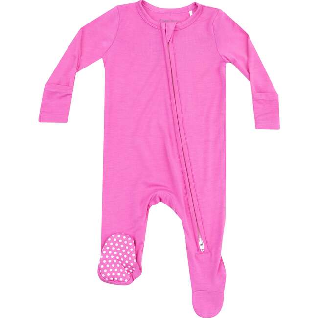 2 Way Zipper Footie, Solid Strawberry Moon - Footie Pajamas - 1