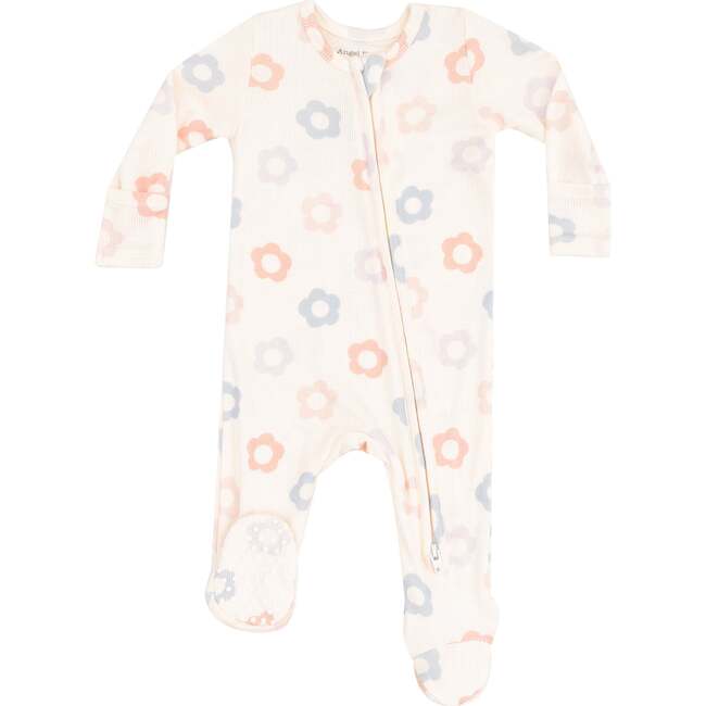 2 Way Zipper Footie, Daisy Pop, Ivory - Footie Pajamas - 1