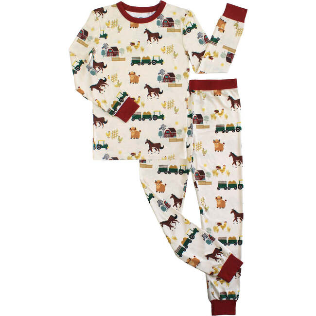 On the Farm Bamboo Long Sleeve Kids Pajama Pants Set