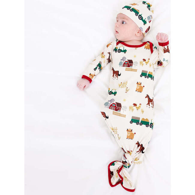 On the Farm Bamboo Gown and Hat Newborn Baby Gift Set - Nightgowns - 2