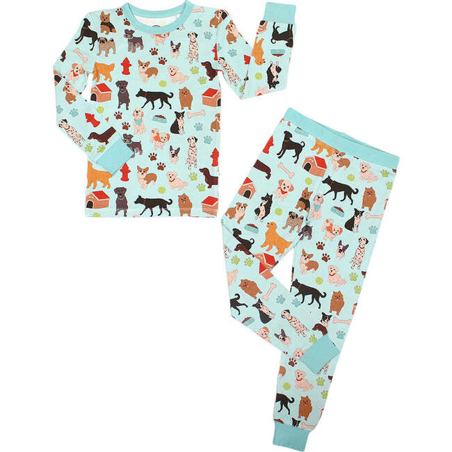 Dogs Bark Two-Piece Bamboo Long Sleeve Kids Pajama Pants Set