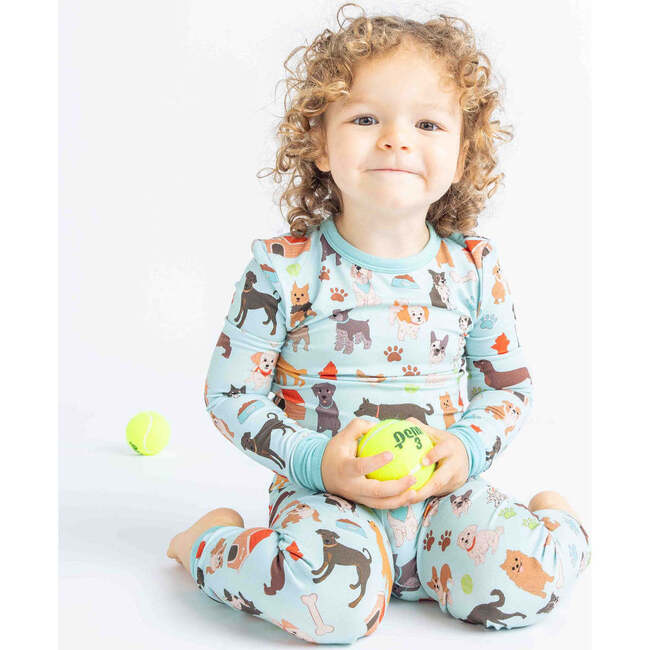 Dogs Bark Two-Piece Bamboo Long Sleeve Kids Pajama Pants Set - Pajamas - 2