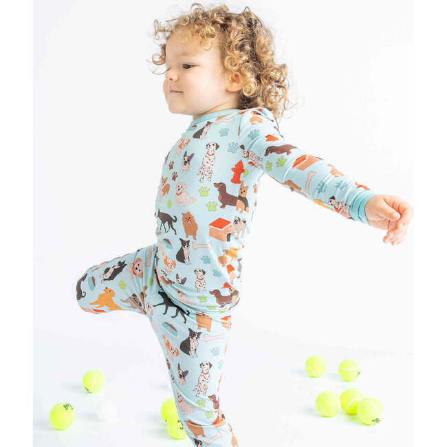 Dogs Bark Two-Piece Bamboo Long Sleeve Kids Pajama Pants Set - Pajamas - 4