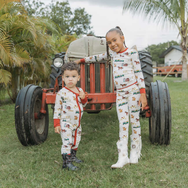 On the Farm Bamboo Long Sleeve Kids Pajama Pants Set - Pajamas - 5