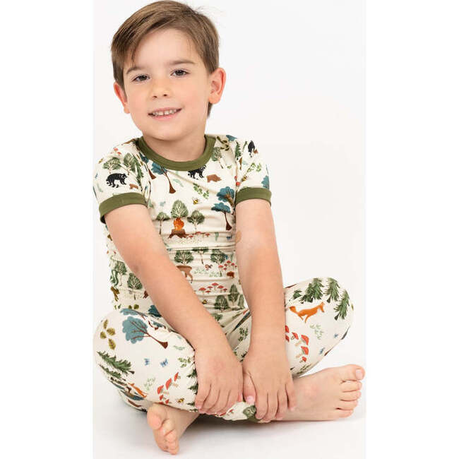 In the Woods Two-Piece Bamboo Short Sleeve Kids Pajama Pants Set - Pajamas - 6
