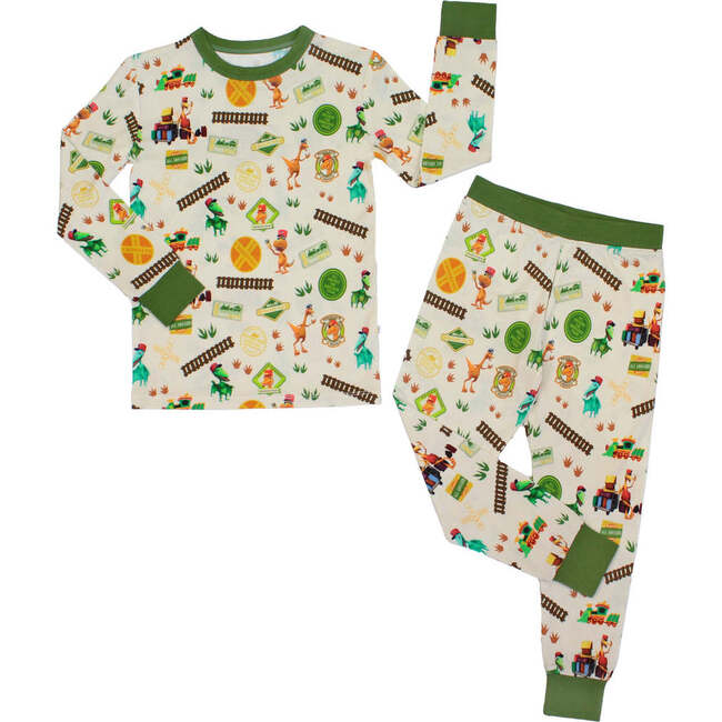All Aboard the Dinosaur Train Bamboo Long Sleeve Kids Pajama Pants Set