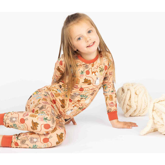 Cats Meow Kids Two-Piece Bamboo Long Sleeve Kids Pajama Pants Set - Pajamas - 3