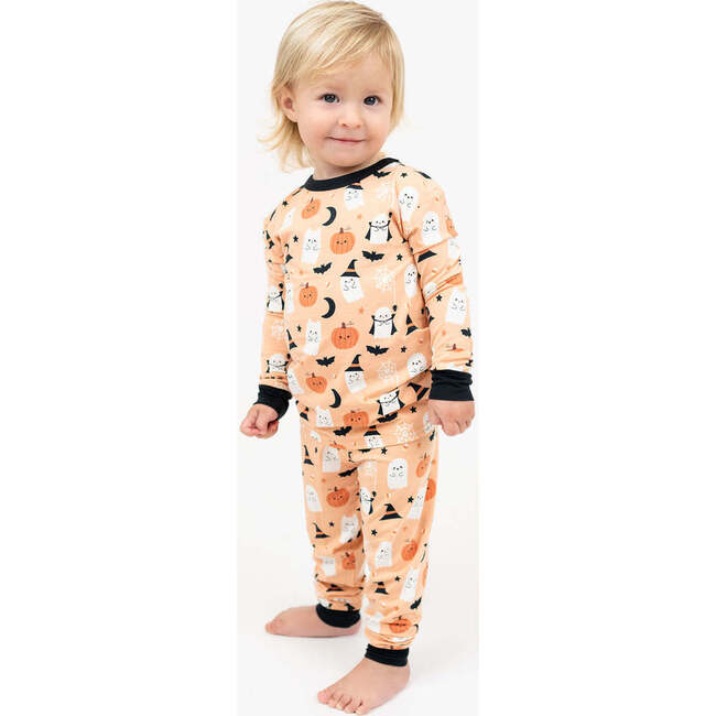 Boo-Tastic Glow-in-the-Dark Halloween Two-Piece Bamboo Long Sleeve Kids Pajama Pants Set - Pajamas - 4