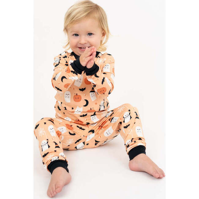 Boo-Tastic Glow-in-the-Dark Halloween Two-Piece Bamboo Long Sleeve Kids Pajama Pants Set - Pajamas - 5