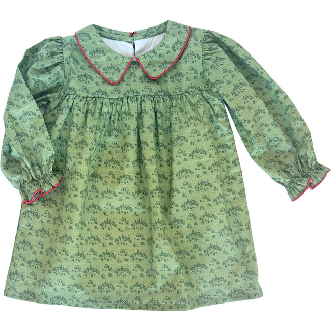 Girls' Holiday Dress in Christmas Village