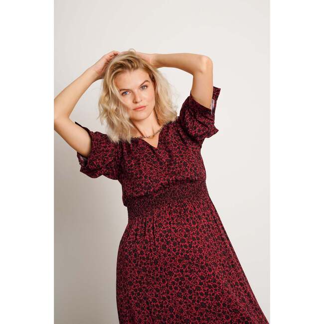 Leila Dress, Burgundy Floral - Dresses - 2