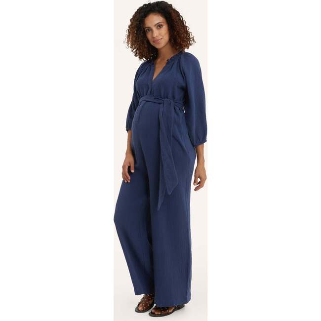 Alma Nursing Jumpsuit, Navy - Jumpsuits - 2