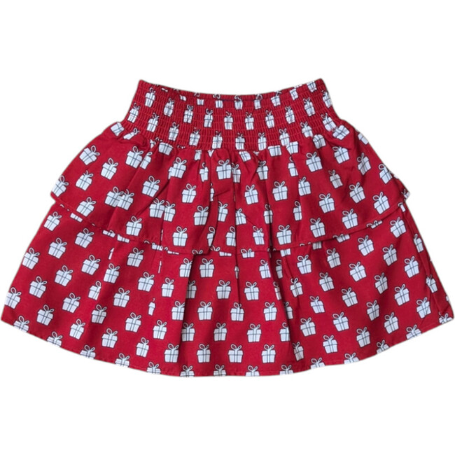 Holiday Presents Smocked Waist Tier Skirt