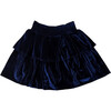 Velvet Smocked Waist Tier Skirt Navy - Skirts - 1 - thumbnail