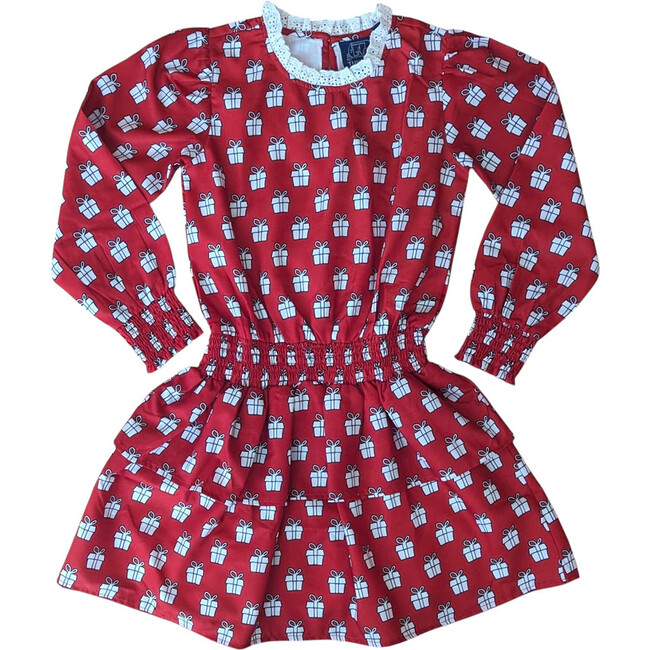 Holiday Presents Tiered Tween Long Sleeves Dress