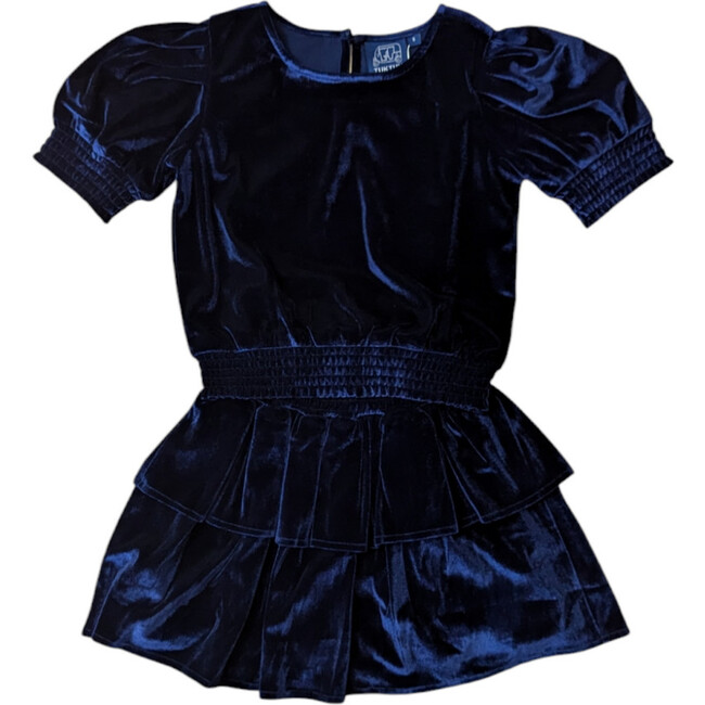 Velvet Smocked Waist Tier Skirt Navy - Skirts - 2