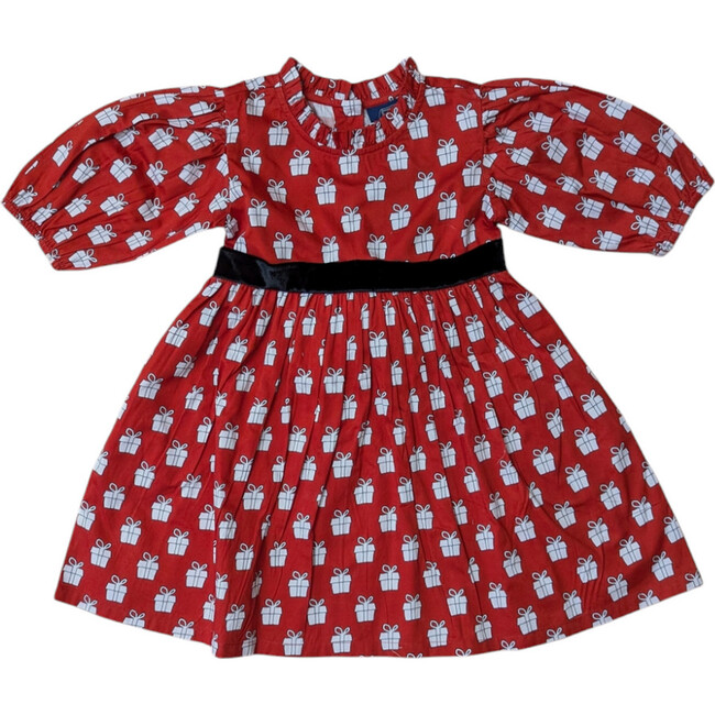 Holiday Presents Puff Sleeve Dress