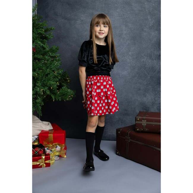Holiday Presents Smocked Waist Tier Skirt - Skirts - 4