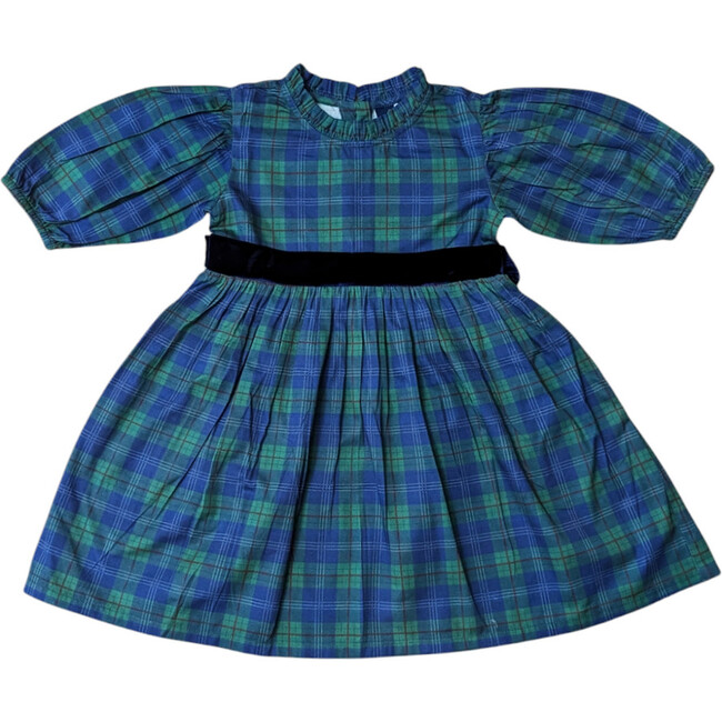 Holiday Plaid Puff Sleeve Dress