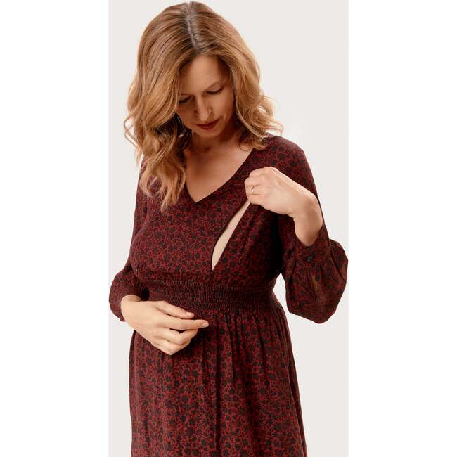 Leila Dress, Burgundy Floral - Dresses - 3