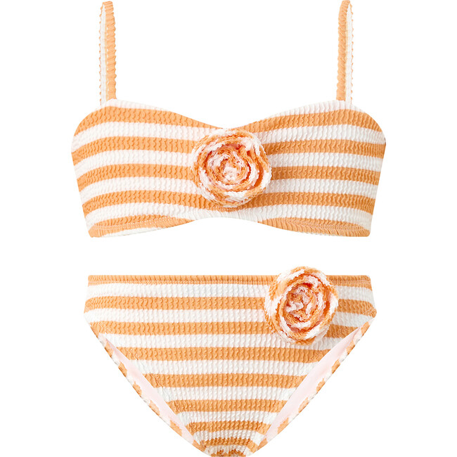 Nellie Bikini, Orange / White Stripe