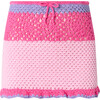 Molly Crochet Mini Skirt, Candy Pink / Purple - Skirts - 1 - thumbnail