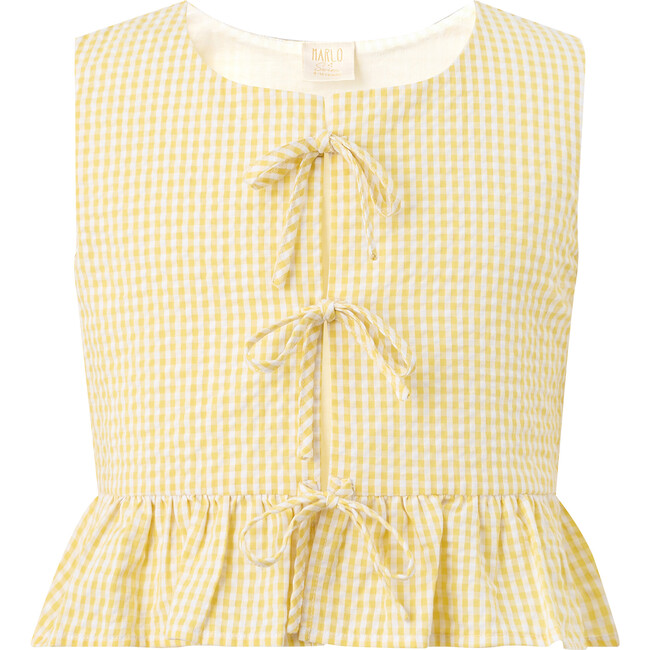Elara Top, Yellow Gingham