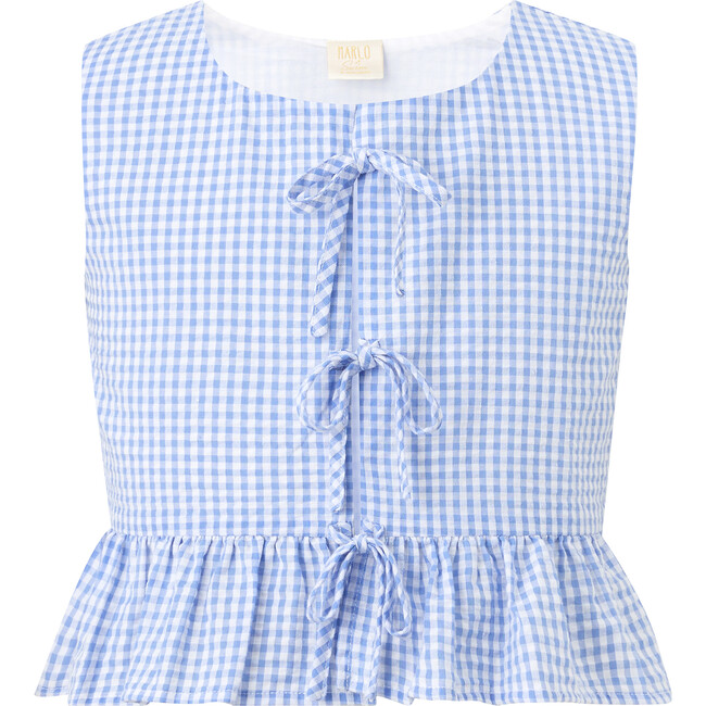 Elara Top, Blue Gingham