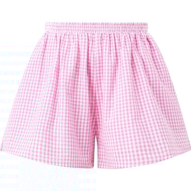 Elara Shorts, Pink Gingham