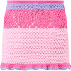 Molly Crochet Mini Skirt, Candy Pink / Purple - Skirts - 2