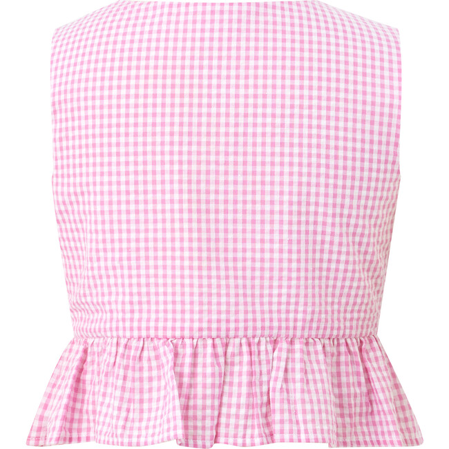 Elara Top, Pink Gingham - Shirts - 2