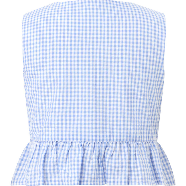 Elara Top, Blue Gingham - Shirts - 2